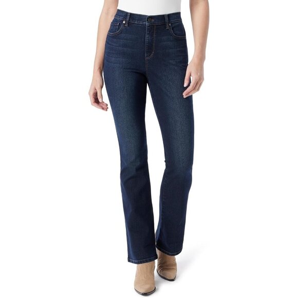 Women's High Rise Bootcut Jeans Cotton Spandex 5 Pocket Zipper Closure